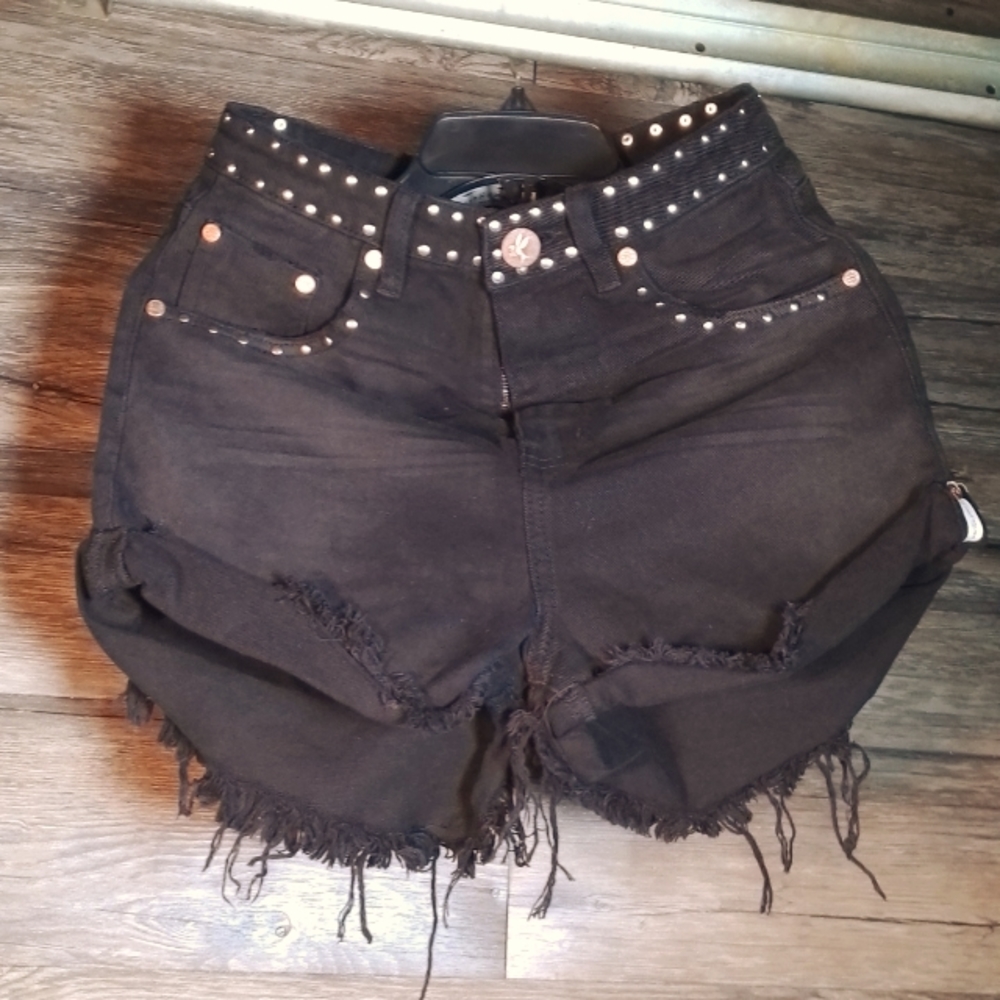 OneXOneTeaspoon Cotton High Waisted Bandit Shorts